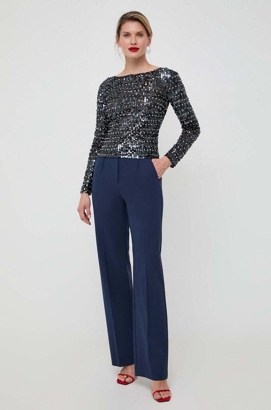 Kalhoty s příměsí vlny Patrizia Pepe chinos námořnická modř 2P1554.A1PH