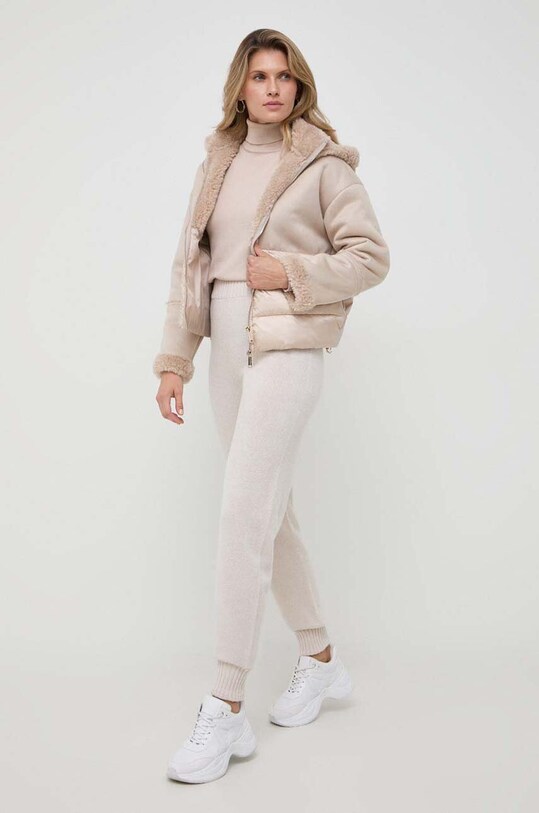 Twinset spodnie dresowe wełniane 232TT3201 beżowy AW23