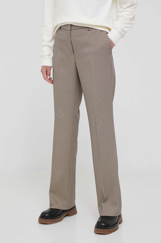 Dkny spodnie wzorzyste beżowy UG3PA097