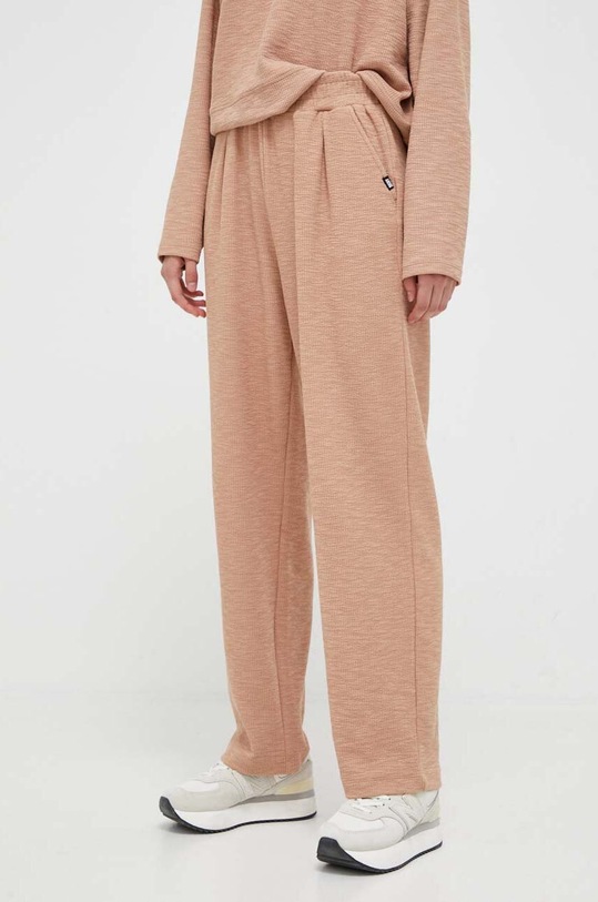 Dkny spodnie dresowe dzianina brązowy DP3P3286