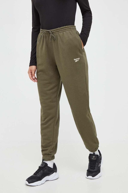 Παντελόνι φόρμας Reebok πλεκτό ύφασμα πράσινο 100071863