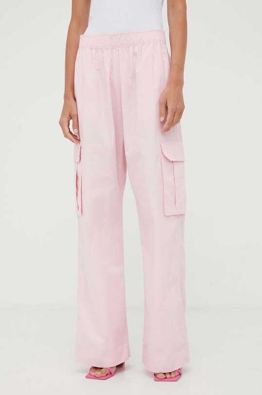 Stine Goya pantaloni de bumbac Fatuna roz SG5143