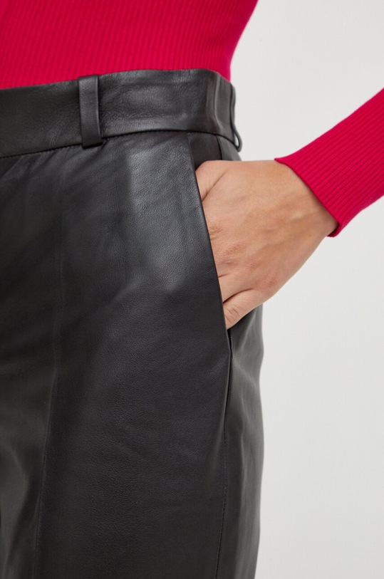 Odzież Ivy Oak spodnie skórzane IO1123F8024 czarny