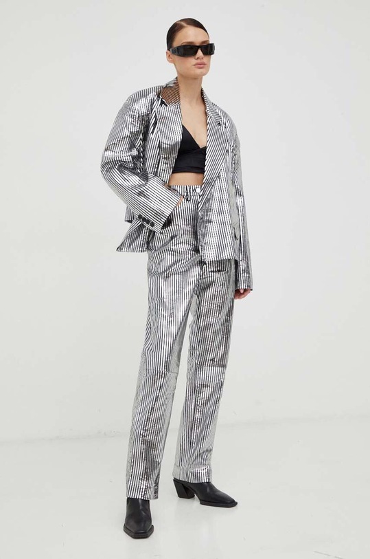 Remain pantaloni de piele drept negru 501228000