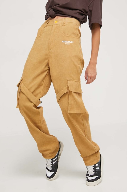 Sixth June pantaloni de catifea cord bej 33620