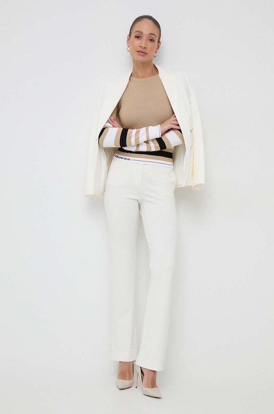 Guess pantaloni alta beige W4RB50.KBJP2