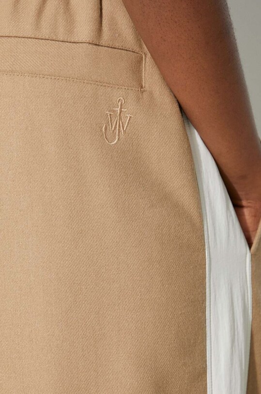 JW Anderson spodnie dresowe z domieszką wełny beżowy TR0294.PG1364