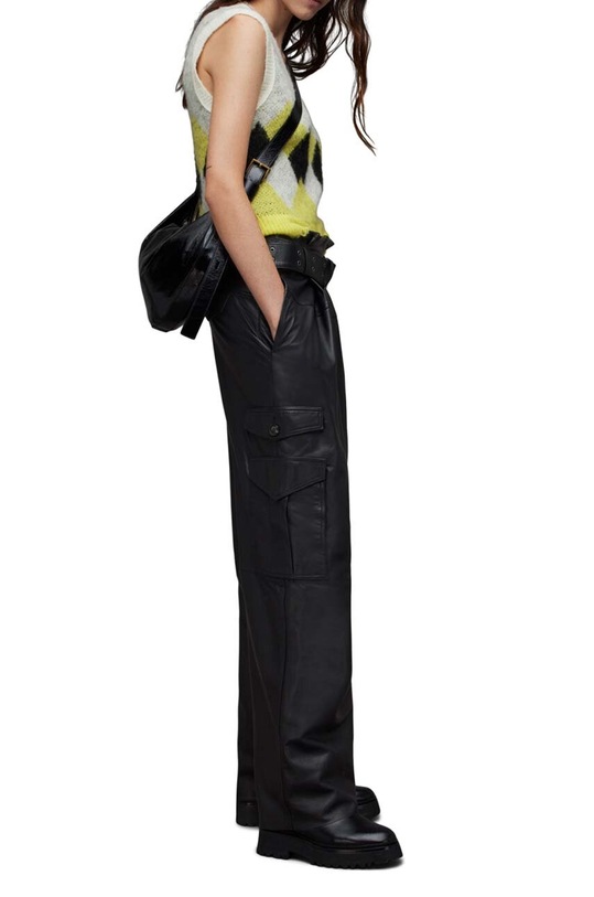 AllSaints pantaloni de piele Harlyn WL051Z