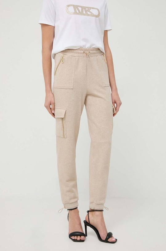 MICHAEL Michael Kors spodnie dresowe bawełniane bawełna beżowy MR430L24MY