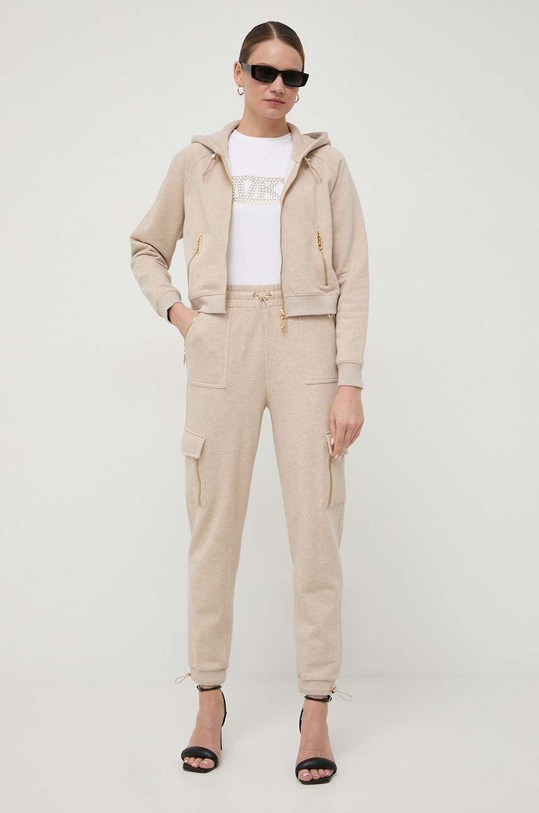 MICHAEL Michael Kors spodnie dresowe bawełniane MR430L24MY beżowy SS24
