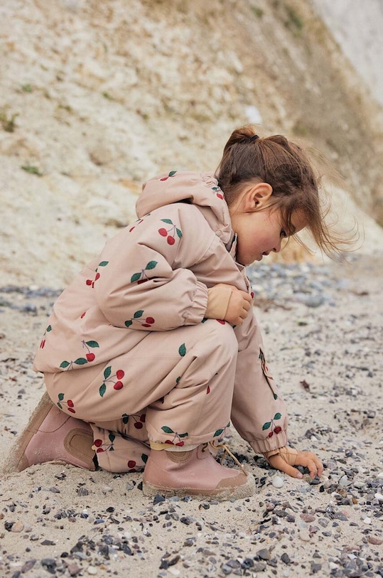 Konges Sløjd spodnie dziecięce wzorzyste beżowy KS5439