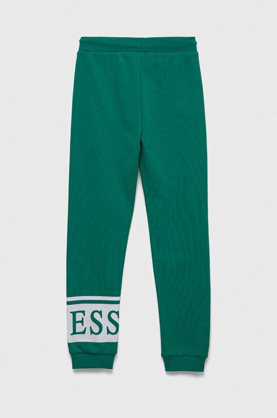 Guess spodnie dresowe bawełniane dziecięce J3YQ11.KA6R4.9BYX zielony AW23