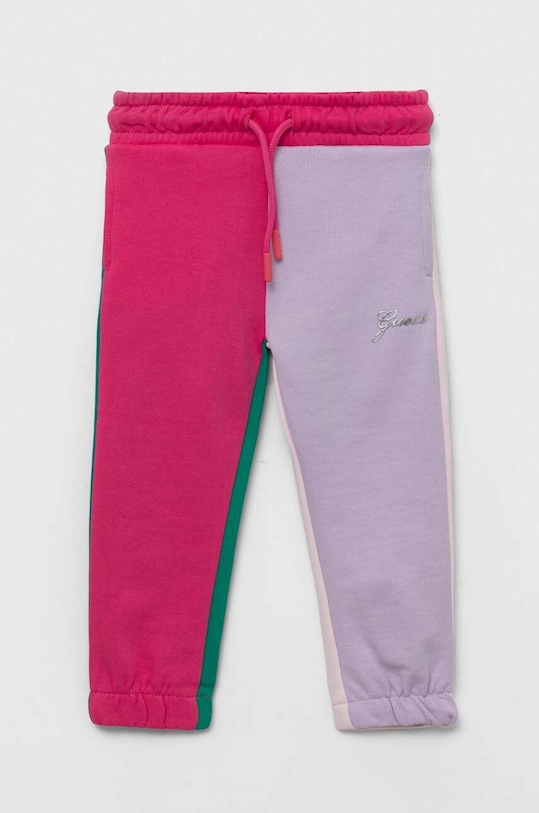 Guess spodnie dresowe bawełniane dziecięce wzorzyste multicolor K3YQ12.KA6R3.9BYX