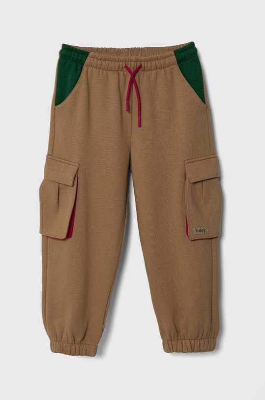 Детские спортивные штаны Sisley трикотаж бежевый 30UNXF017.G.SEASONAL