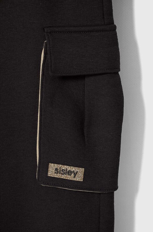 Fete Sisley pantaloni de trening pentru copii 30UNXF017.G.SEASONAL negru