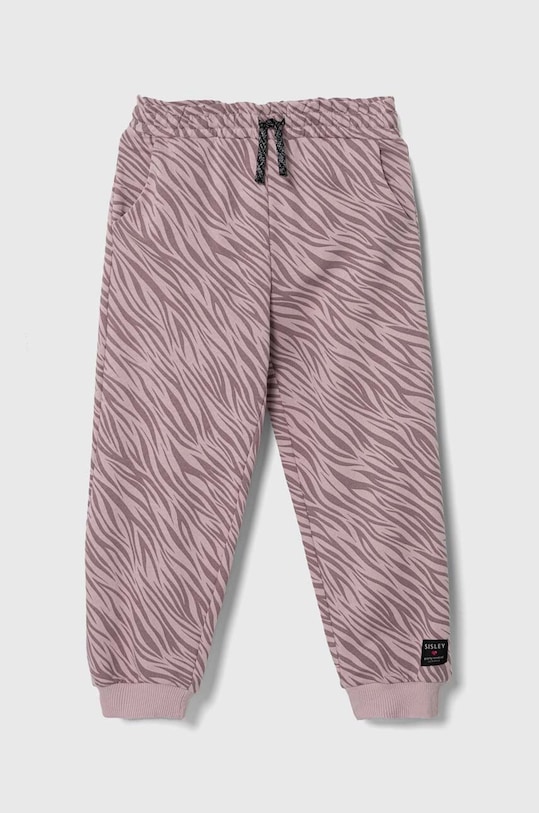 Sisley pantaloni de trening din bumbac pentru copii 3NTDXF00Y.G.SEASONAL roz AW23