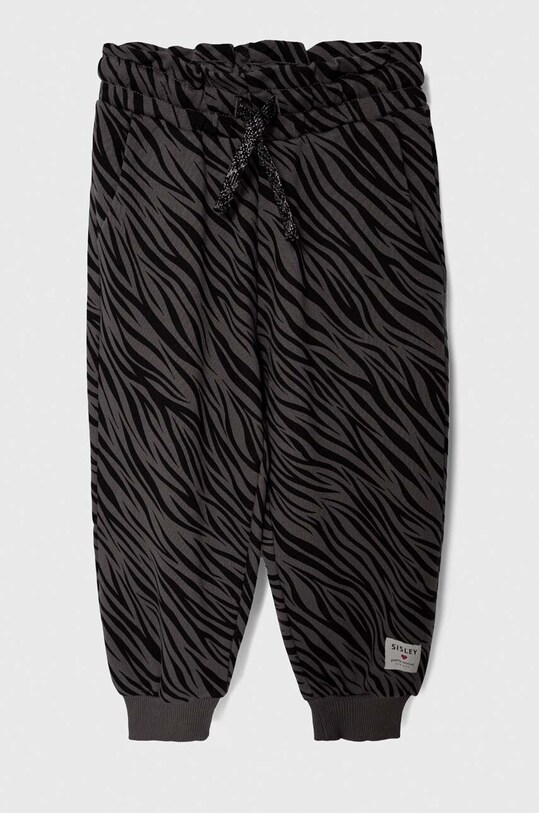 Sisley pantaloni de trening din bumbac pentru copii 3NTDXF00Y.G.SEASONAL negru AW23
