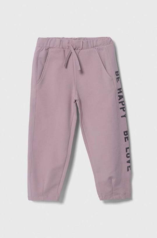 United Colors of Benetton spodnie dresowe dziecięce z elastanem fioletowy 3GNSCF042.G.SEASONAL