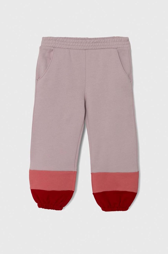 United Colors of Benetton spodnie dresowe bawełniane dziecięce wzorzyste fioletowy 3J68GF02X.P.SEASONAL