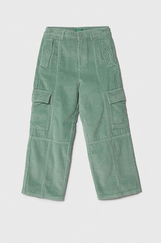 United Colors of Benetton pantaloni din catifea pentru copii bumbac verde 46E6CF028.G.SEASONAL