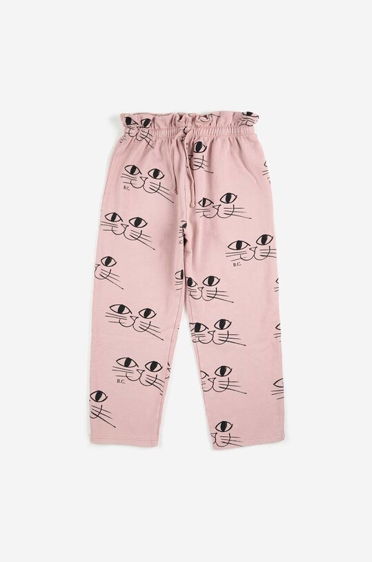 Bobo Choses pantaloni de trening din bumbac pentru copii 223AC071 roz AW23