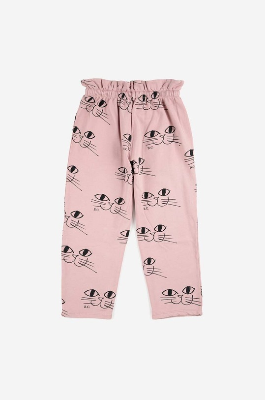 Dziewczynka Bobo Choses spodnie dresowe bawełniane dziecięce 223AC071 różowy
