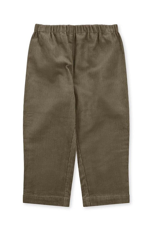 Dětské bavlněné kalhoty Konges Sløjd látka zelená KS6136