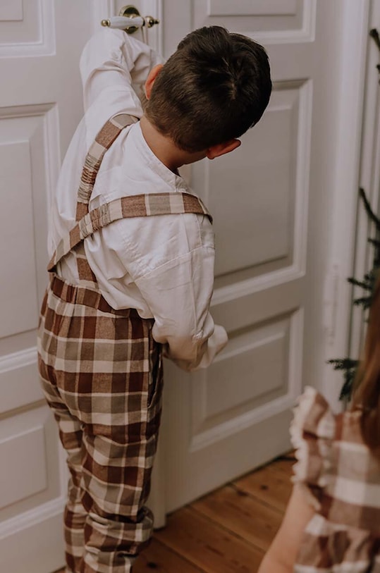 That's mine pantaloni de bumbac pentru copii Miel bumbac maro 023651