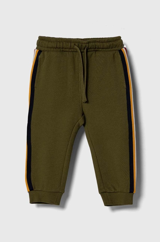 United Colors of Benetton gyerek pamut melegítőnadrág dzsörzé zöld 3J68GF02T.P.SEASONAL