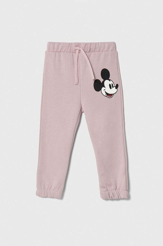 United Colors of Benetton spodnie dresowe bawełniane dziecięce x Disney nadruk fioletowy 3J68GF03G.P.SEASONAL