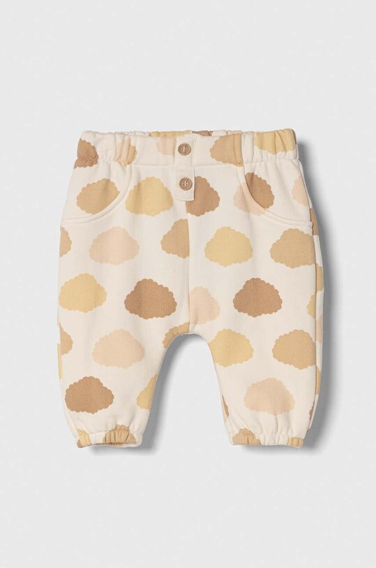 United Colors of Benetton spodnie dresowe niemowlęce wzorzyste beżowy 3KE2AF01D.W.SEASONAL