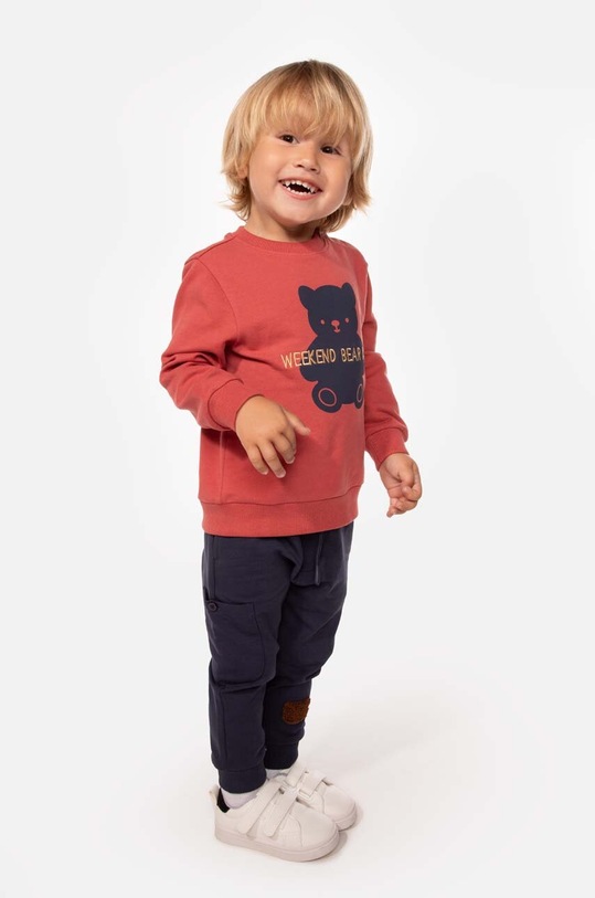 Coccodrillo pantaloni de trening pentru bebeluși ZC3120102ATN ARBORETUM NEWBORN cu elastan bleumarin ZC3120102ATN