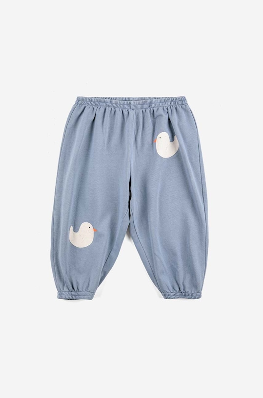 Bobo Choses spodnie dresowe bawełniane niemowlęce 223AB060 niebieski AW23