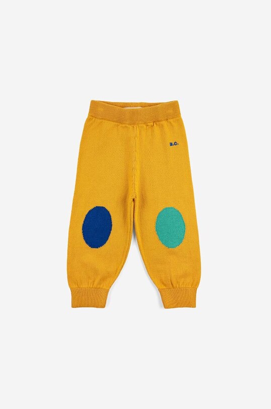 Бавовняні штани для немовлят Bobo Choses 223AB091 жовтий AW23