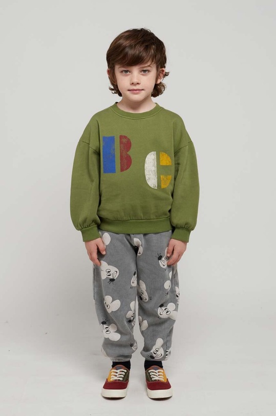 Bobo Choses spodnie dresowe bawełniane dziecięce wzorzyste szary 223AC068