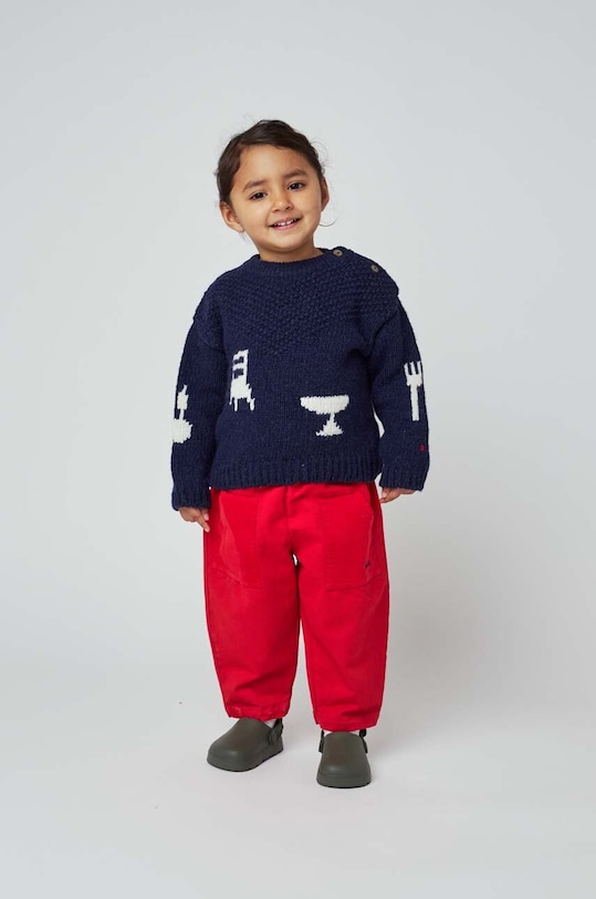 Bobo Choses pantaloni din bumbac pentru bebeluși bumbac rosu 223FB004