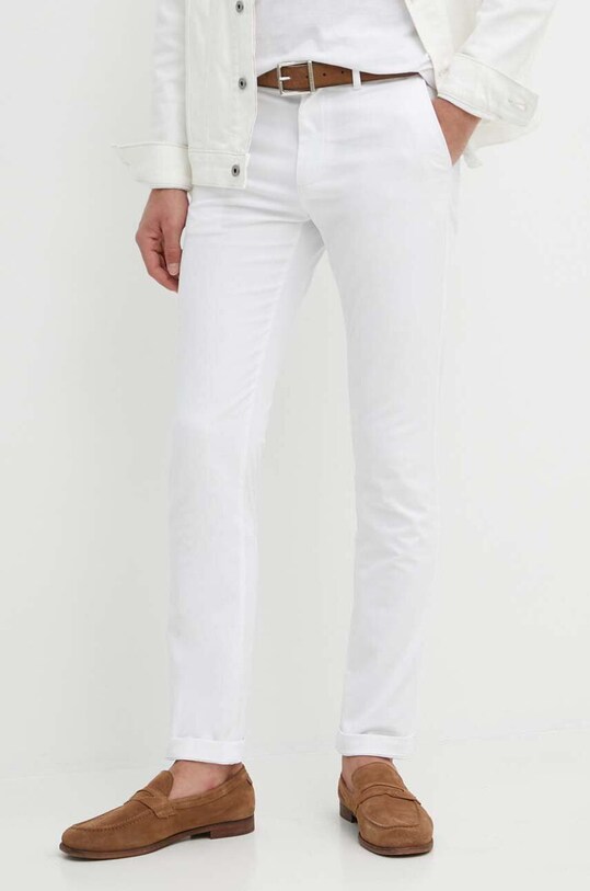 Nohavice Tommy Hilfiger s elastanom biela MW0MW26619