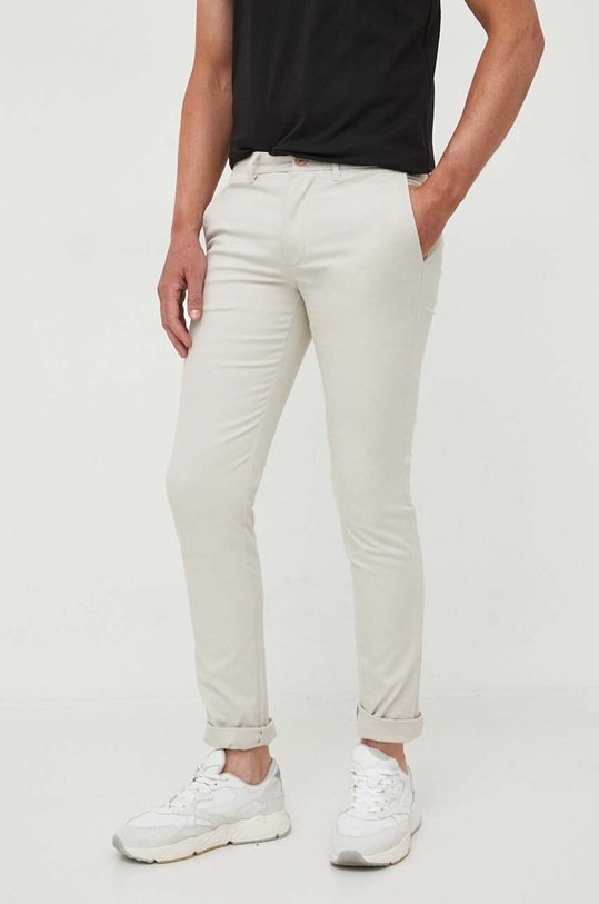 Tommy Hilfiger spodnie tkanina beżowy MW0MW26619