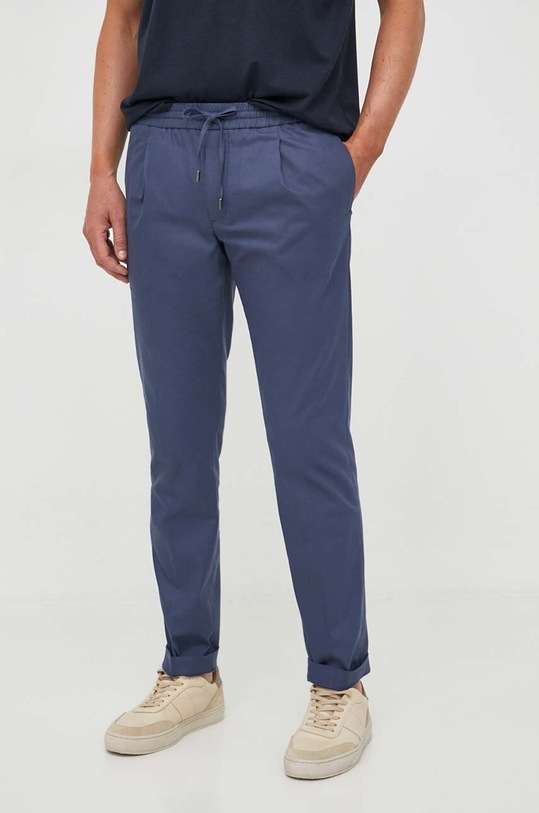 Tommy Hilfiger spodnie z elastanem granatowy MW0MW32136