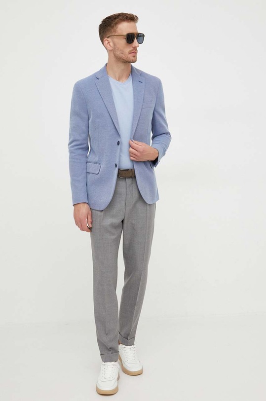 BOSS spodnie wełniane 50497255 szary AW23