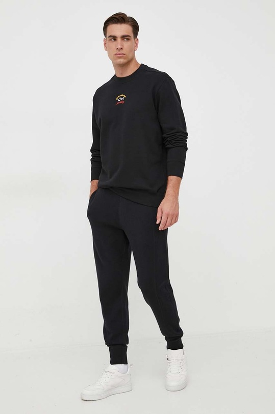 BOSS spodnie dresowe z domieszką wełny 50495380 czarny AW23