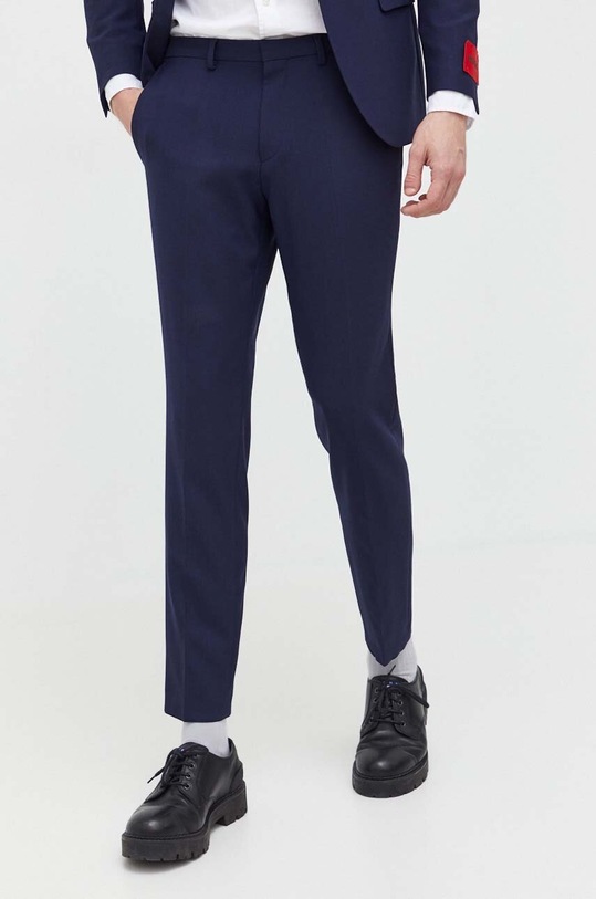 HUGO pantaloni de lana potrivit albastru 50497935