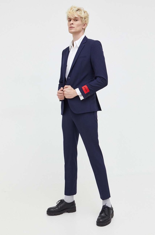 HUGO pantaloni de lana 50497935 albastru AW23