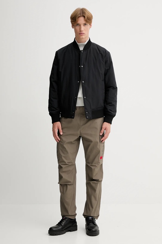 Βαμβακερό παντελόνι HUGO 50493865 μπεζ AW25