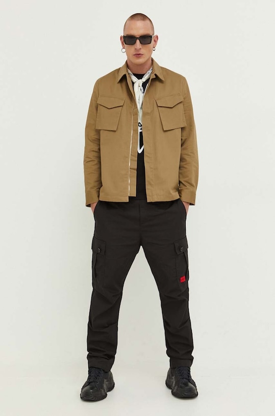 HUGO spodnie bawełniane bawełna czarny 50493865