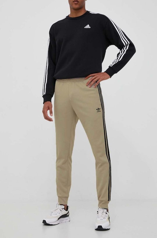 Tepláky adidas Originals pletenina béžová IM4544