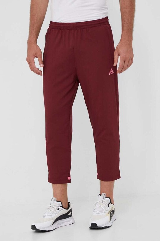 adidas pantaloni drept burgundia HY1289