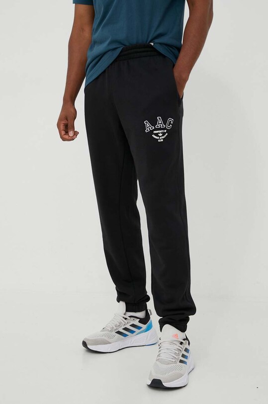 adidas Originals spodnie dresowe bawełniane aplikacja czarny HZ0698
