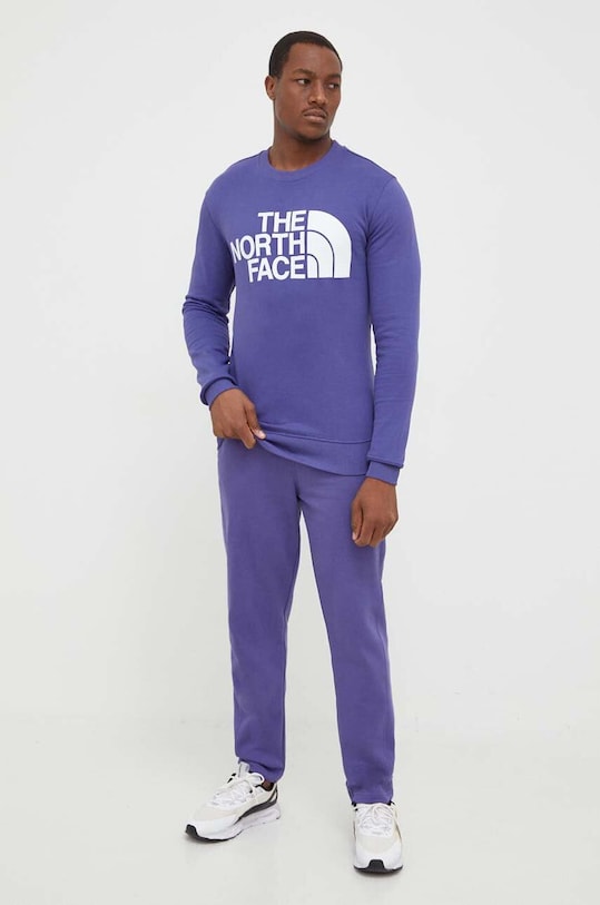 Βαμβακερό παντελόνι The North Face NF0A4M7LI0D1 μωβ AW23