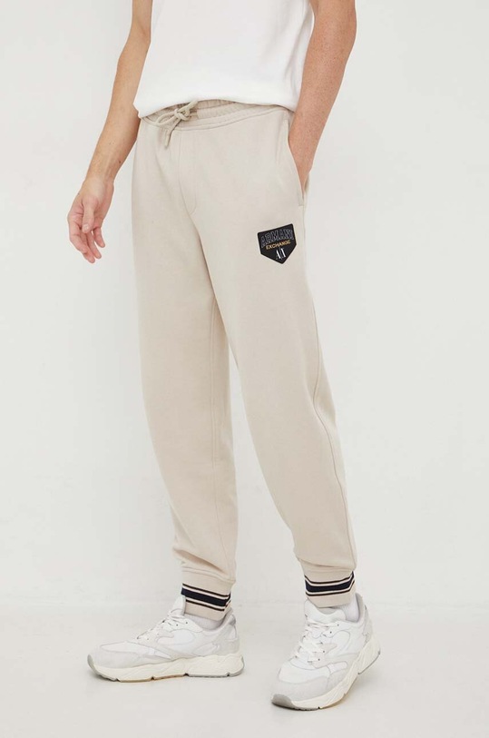 Armani Exchange spodnie dresowe dzianina brązowy 6RZPJF.ZJDPZ